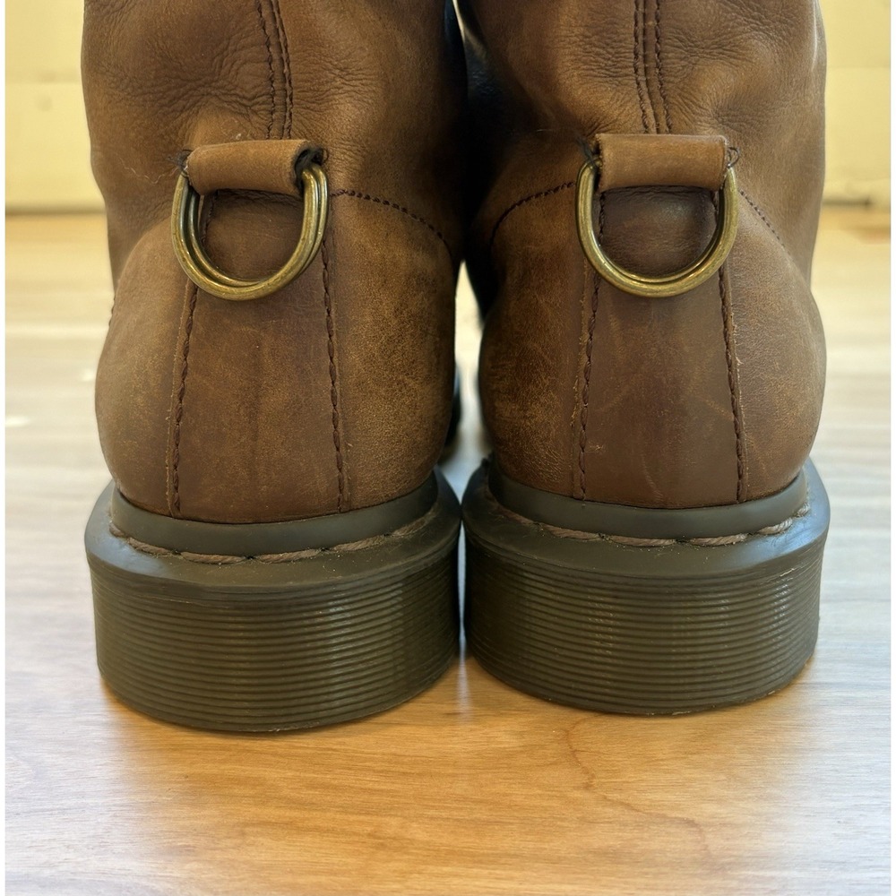 Dr. Martens Doc Aimilita Brown Leather Ribbon Lace Fold Down Boots Womens 9 - Picture 6 of 12